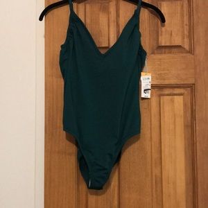 Kona Sol green v-neck swimsuit